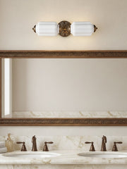 American Vintage Glass Lantern Shaped Horizontal Eloise Wall Sconce